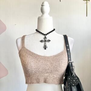 Zara Fuzzy Bralette, Y2K Coquette Soft Girl Indie Retro Small‎
